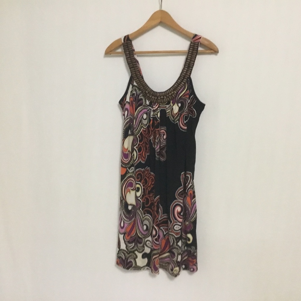 A. Byer Black Sleeveless Paisley Dress Women’s Size Medium